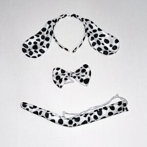 Dalmatian Ears Headband Tail‎ & Bow Tie Kids Halloween Costume Set Cosplay